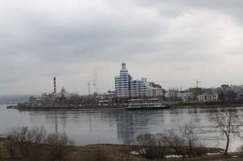 Multifunctional business center at Tsesovskaya riverfront in Irkutsk, Общий вид площадки строительства, 12.05.2010