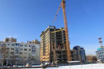 Residential building «Pearl» at Seafront of General Serebryakov in Novorossiysk, Армирование стен 13 этажа, 20.01.2012