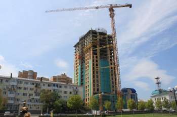 Residential building «Pearl» at Seafront of General Serebryakov in Novorossiysk, Возведение стен 20-го этажа, 07.08.2012
