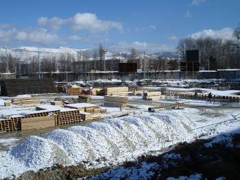 Shopping mall «Red Square» in Novorossiysk, Подготовка к армированию ростверков, 15.02.2008