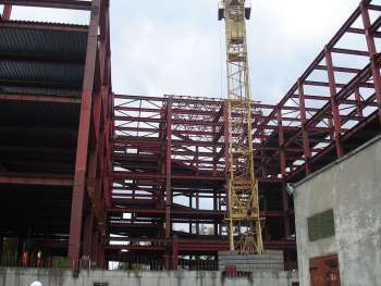 Shopping mall «Red Square» in Novorossiysk, Монтаж металлокаркаса, 08.10.2008