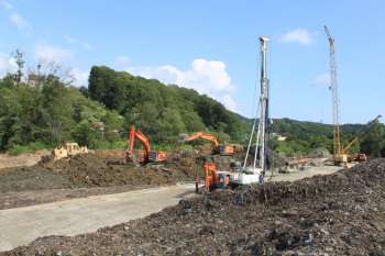 Solid waste landfill in the Adler district of Sochi, Бурение свай инженерной защиты, 21.07.2010