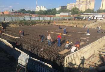 Housing estate «Sailing regatta» in Krasnodar, Армирование и бетонирование фундаментной плиты Литер 1, 22.09.2014