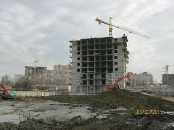 Housing estate «Sailing regatta» in Krasnodar, Залита плита перекрытия 9 этажа, 06.02.2015