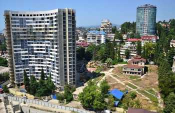 Housing estate «Moskva» at Deputatskaya Str. in Sochi, Фасадные работы, 16.12.2014