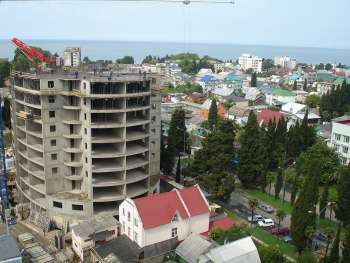 High-rise building at Kirova Str. in Adler district of Sochi, Этап возведения здания, 21.06.2008